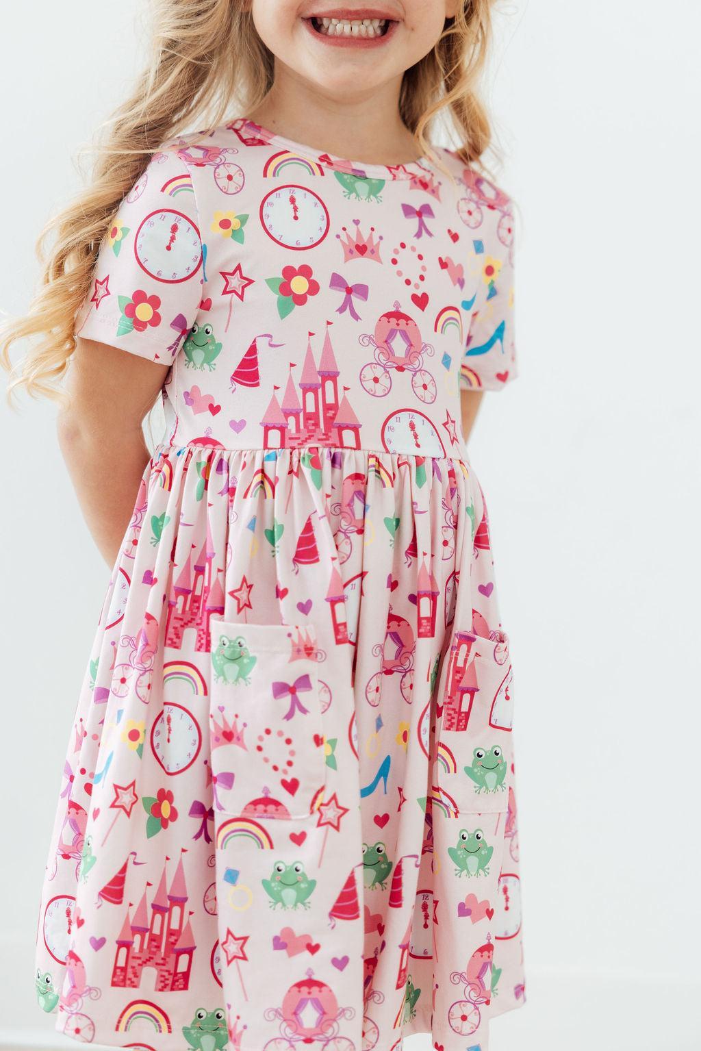 Princess & the Froggie S/S Pocket Twirl Dress-Mila & Rose ®