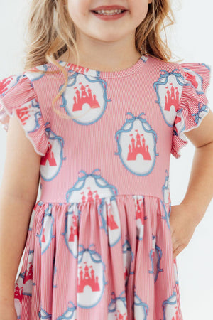 Once Upon a Castle Flutter Sleeve Twirl Dress-Mila & Rose ®