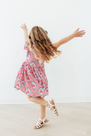 Once Upon a Castle Flutter Sleeve Twirl Dress-Mila & Rose ®