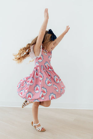 Once Upon a Castle Flutter Sleeve Twirl Dress-Mila & Rose ®