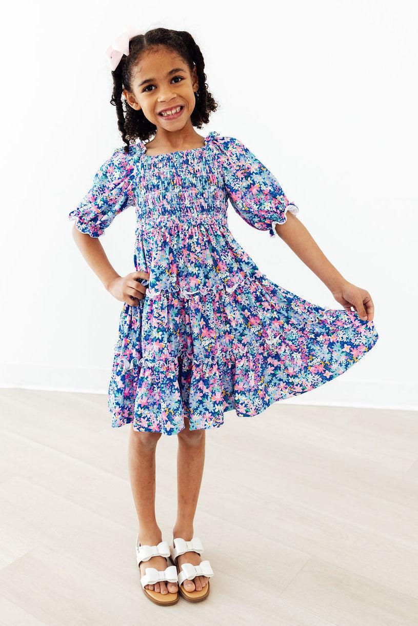 Darling Daisies Smocked Ruffle Dress-Mila & Rose ®