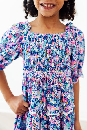 Darling Daisies Smocked Ruffle Dress-Mila & Rose ®