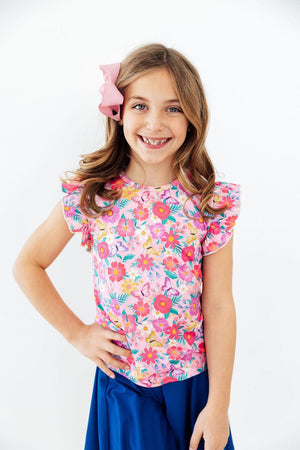Fluttering Garden S/S Ruffle Tee-Mila & Rose ®