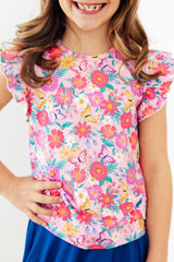 Fluttering Garden S/S Ruffle Tee-Mila & Rose ®