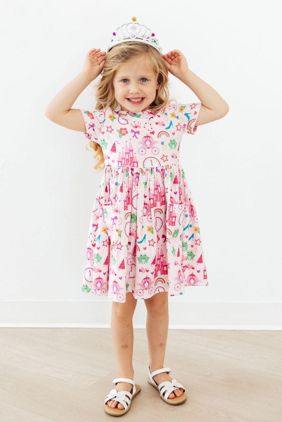 Princess & the Froggie S/S Pocket Twirl Dress-Mila & Rose ®