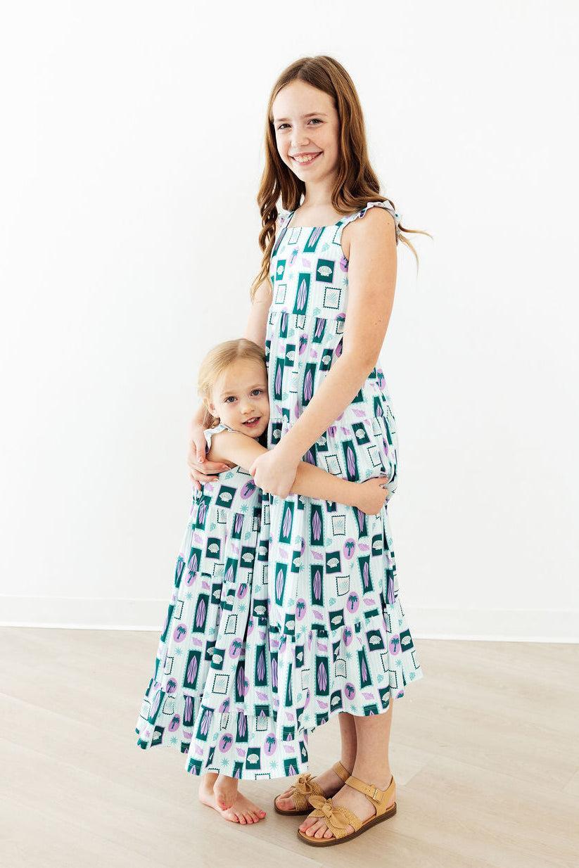 Girls' Surfer Girl Ruffle Maxi Dress Size: 4T Toddler By Mila & Rose Girls' Surfer Girl Ruffle Maxi Dress Size: 4T Toddler By Mila & Rose