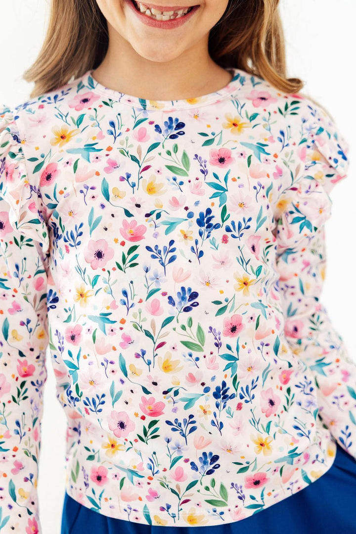 Morning Meadows L/S Ruffle Tee-Mila & Rose ®