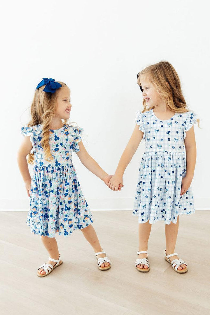 Berry Cute Flutter Sleeve Twirl Dress-Mila & Rose ®