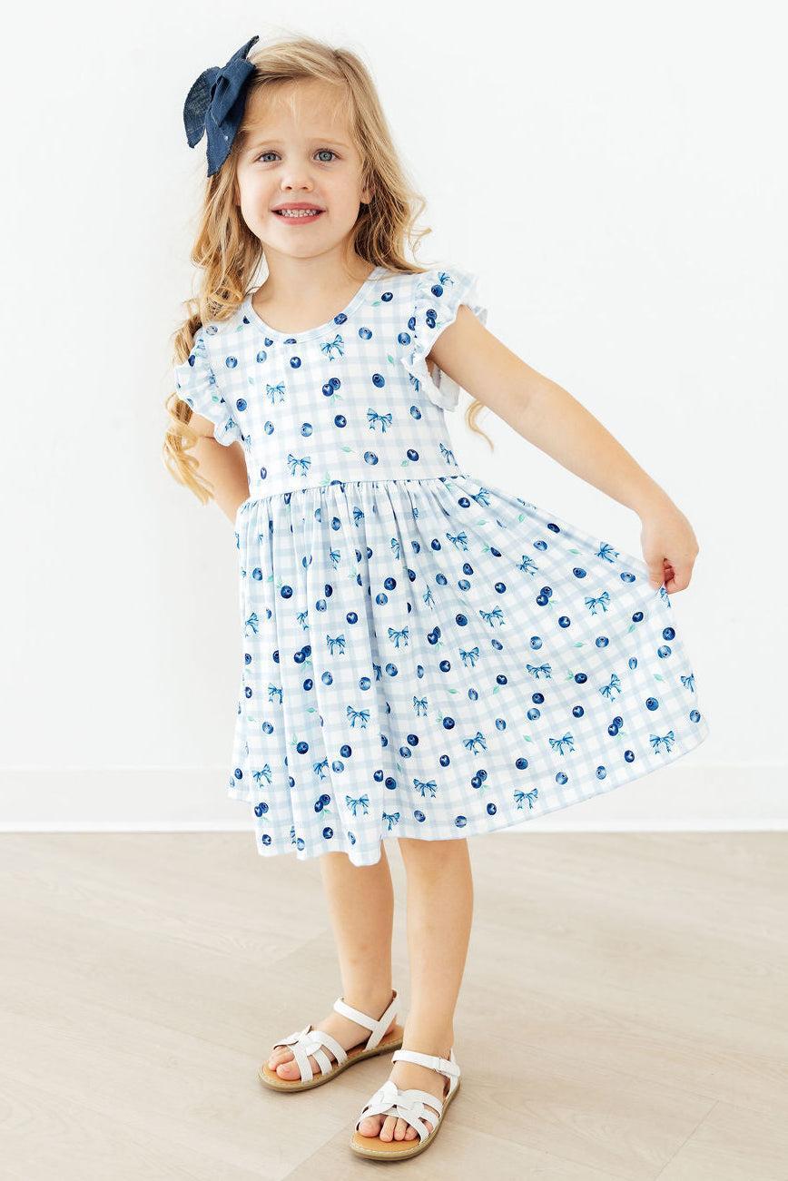Berry Cute Flutter Sleeve Twirl Dress-Mila & Rose ®