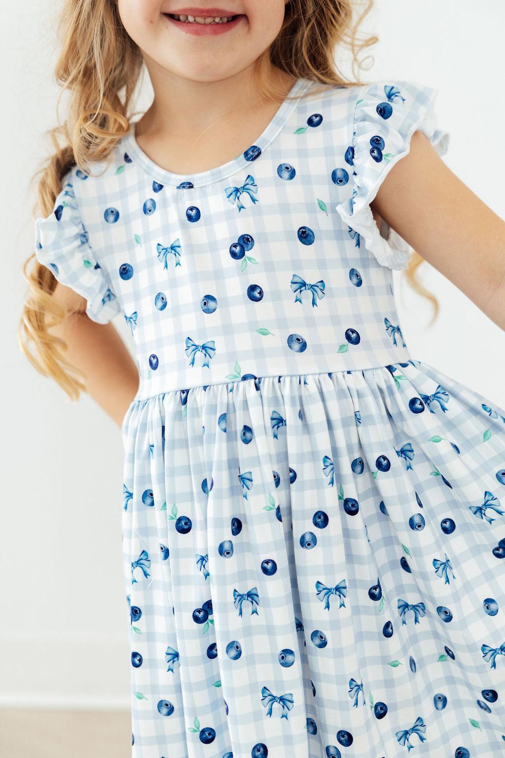 Girls' Berry Cute Flutter Sleeve Twirl Dress Size: 3T Toddler by Mila & Rose
