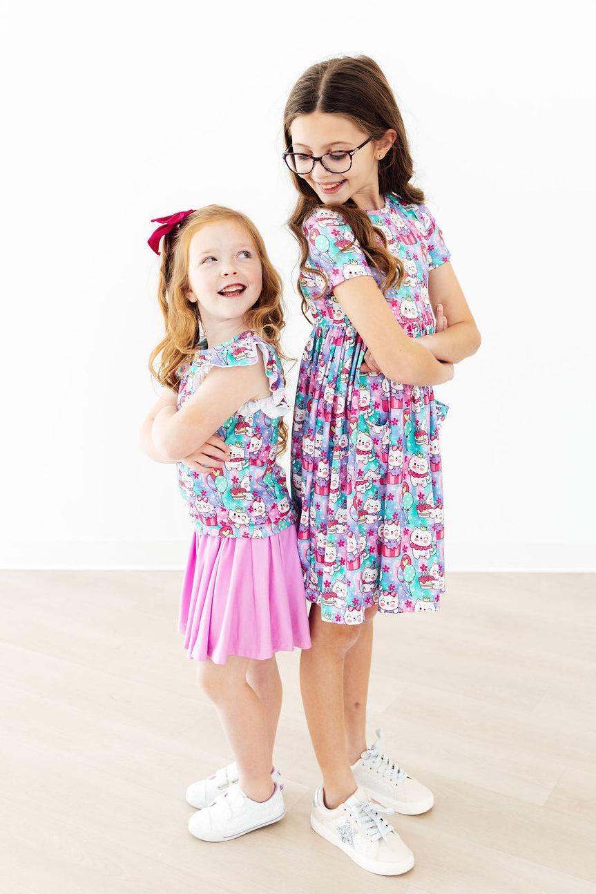 Time to Purr-ty S/S Pocket Twirl Dress-Mila & Rose ®