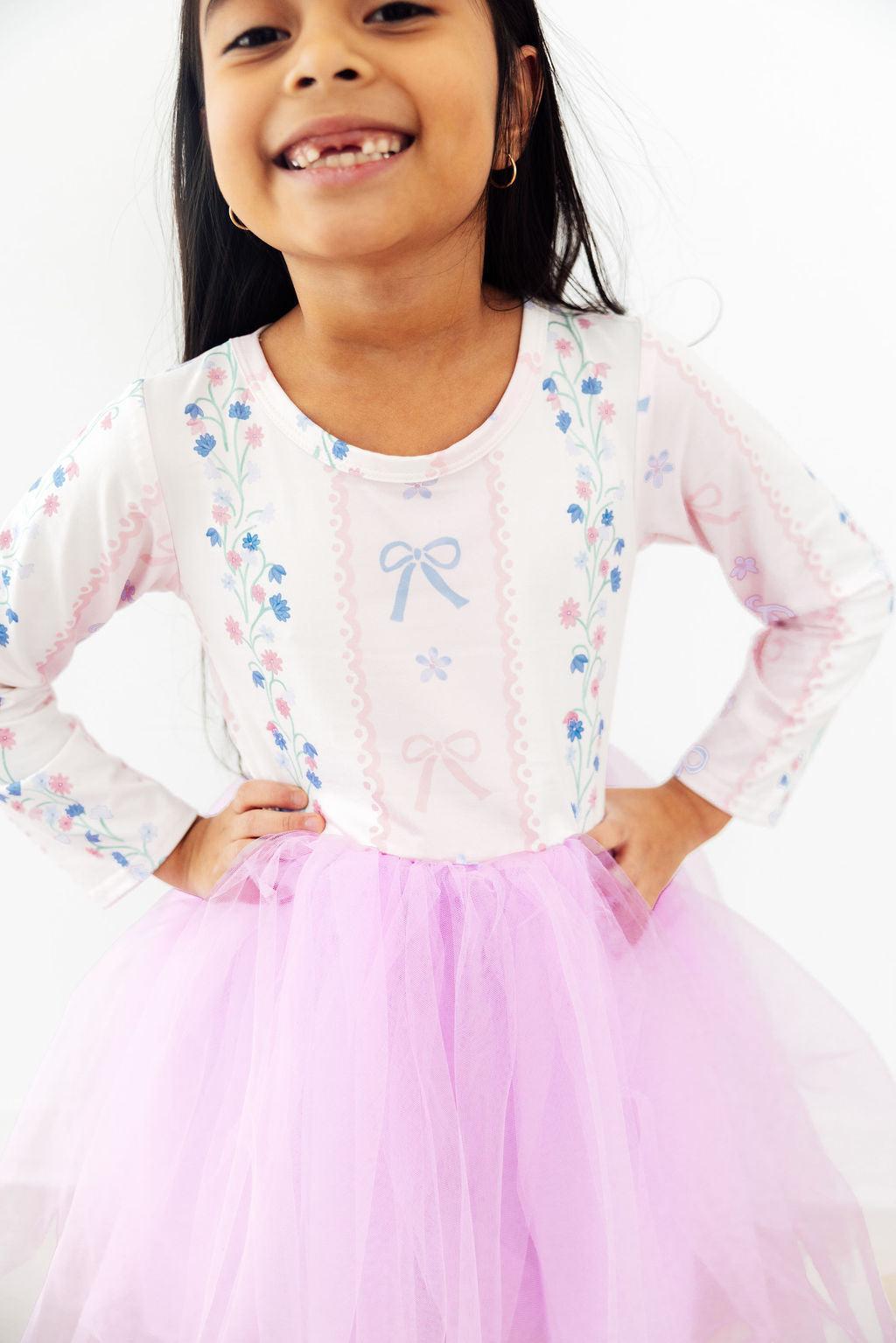 Blush & Blooms L/S Tutu Dress-Mila & Rose ®