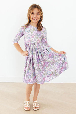Spring Gardens 3/4 Sleeve Pocket Twirl Dress-Mila & Rose ®