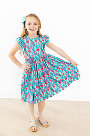 Lovely Llamas Flutter Sleeve Twirl Dress-Mila & Rose ®