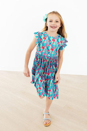 Lovely Llamas Flutter Sleeve Twirl Dress-Mila & Rose ®