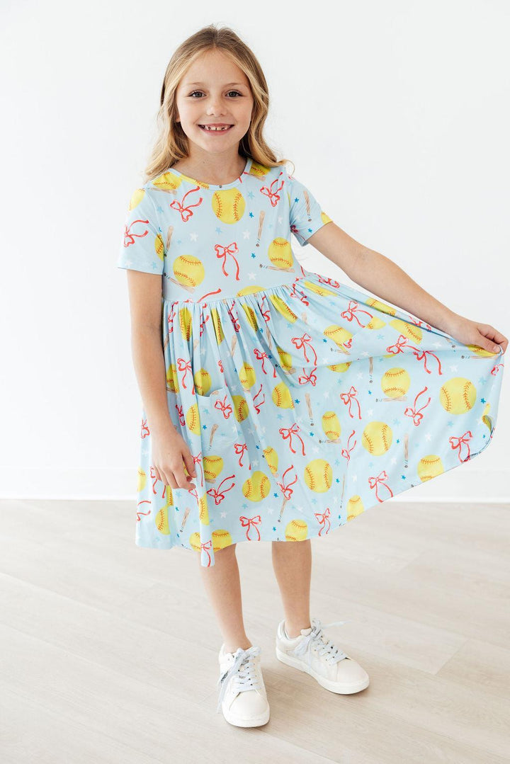 SALE Softball Sweetie S/S Pocket Twirl Dress-Mila & Rose ®