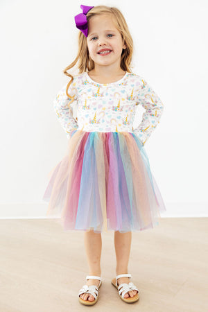 (S) At the End of the Rainbow L/S Tutu Dress-Mila & Rose ®