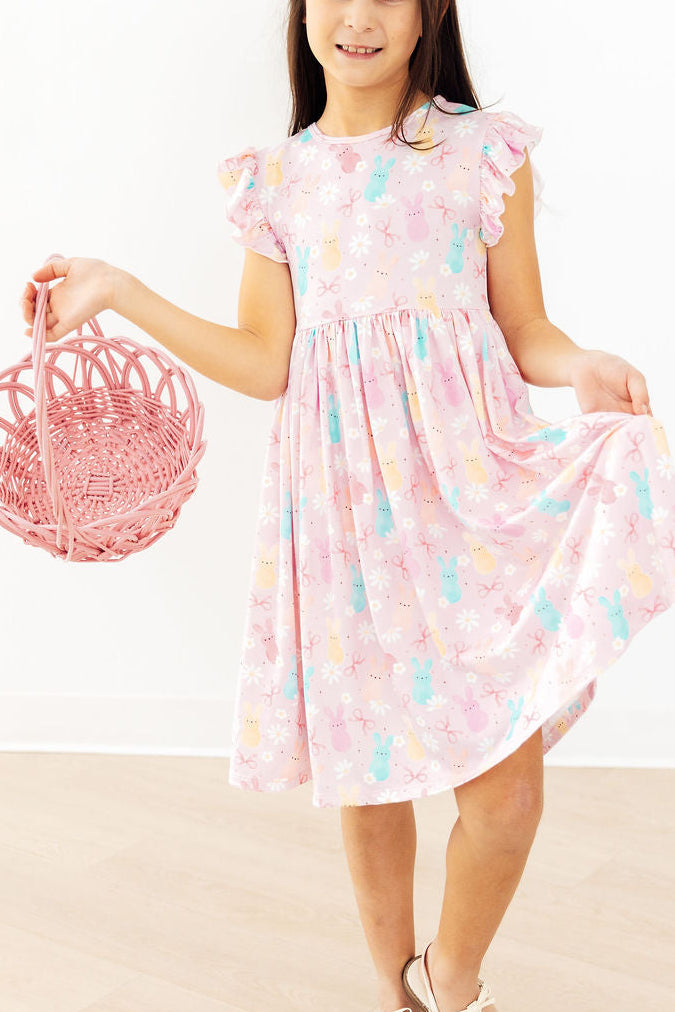 Preppy Peeps Flutter Sleeve Twirl Dress-Mila & Rose ®