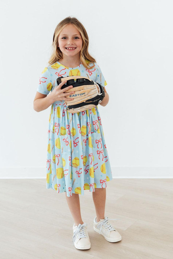 SALE Softball Sweetie S/S Pocket Twirl Dress-Mila & Rose ®