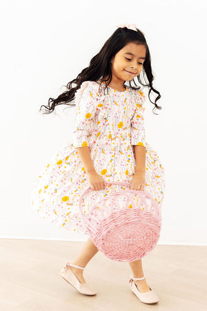 Carrot Cutie 3/4 Sleeve Ruffle Twirl Dress-Mila & Rose ®