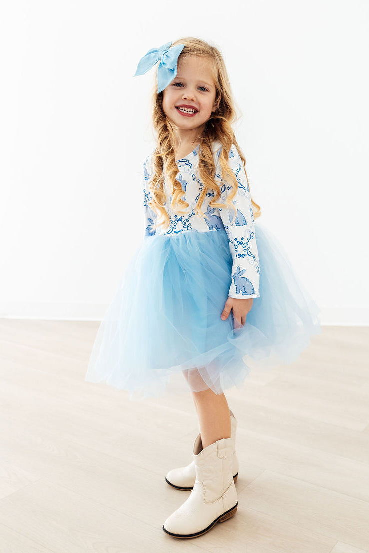 Blue Bunnies L/S Tutu Dress-Mila & Rose ®