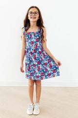 Freedom Flowers Ruffle Cross Back Dress-Mila & Rose ®