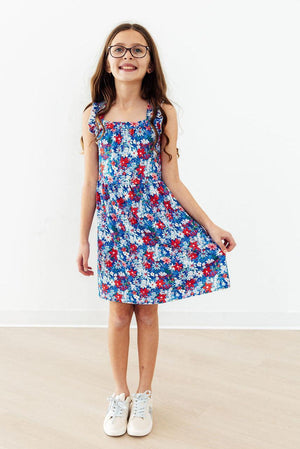 Freedom Flowers Ruffle Cross Back Dress-Mila & Rose ®
