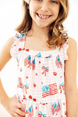 (V) Fancy Flags Ruffle Cross Back Dress-Mila & Rose ®