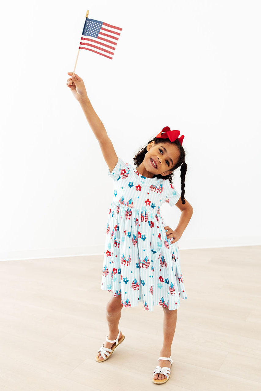Home of the Brave S/S Pocket Twirl Dress-Mila & Rose ®