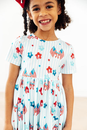 Home of the Brave S/S Pocket Twirl Dress-Mila & Rose ®