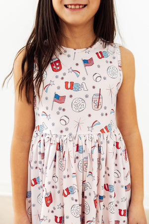 (S) Born in the USA Tank Twirl Dress-Mila & Rose ®