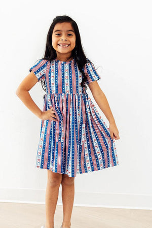 All-American Girl S/S Pocket Twirl Dress-Mila & Rose ®
