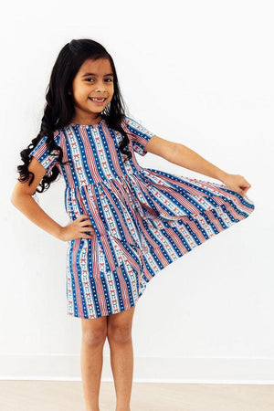 All-American Girl S/S Pocket Twirl Dress-Mila & Rose ®