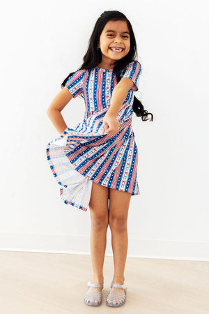 All-American Girl S/S Pocket Twirl Dress-Mila & Rose ®