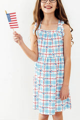 Patriotic Picnic Ruffle Cross Back Dress-Mila & Rose ®