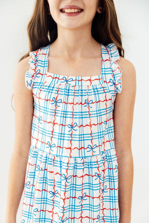 Patriotic Picnic Ruffle Cross Back Dress-Mila & Rose ®