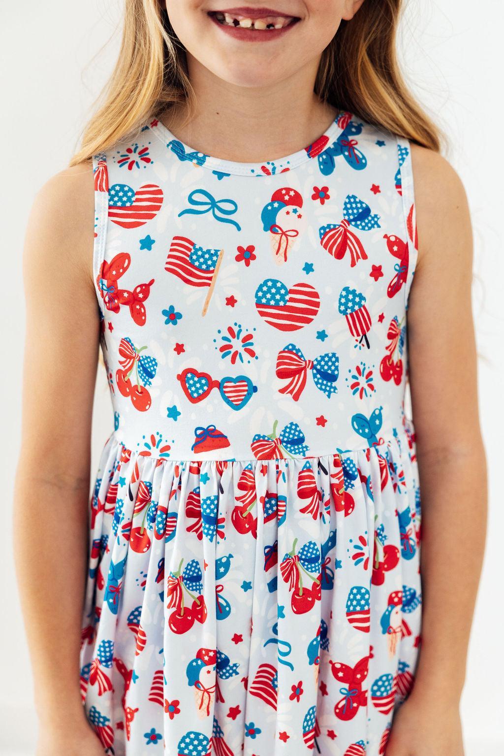 Little Miss Liberty Tank Twirl Dress-Mila & Rose ®
