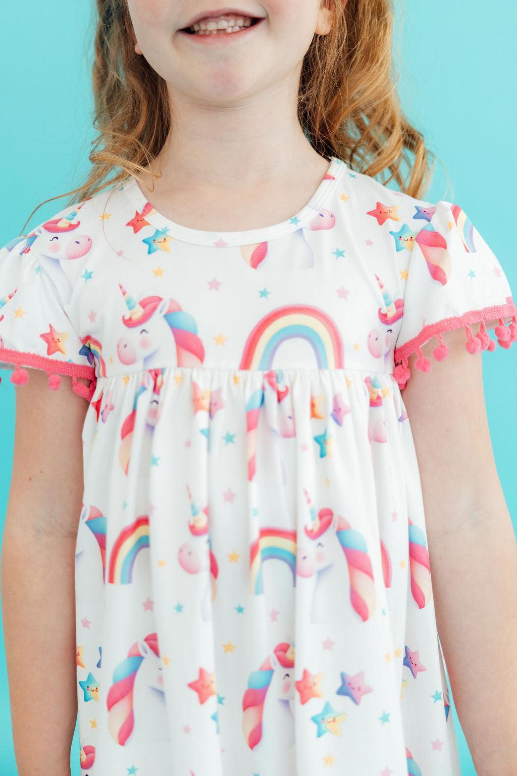 Unicorn Magic Pom Pom Dress-Mila & Rose ®