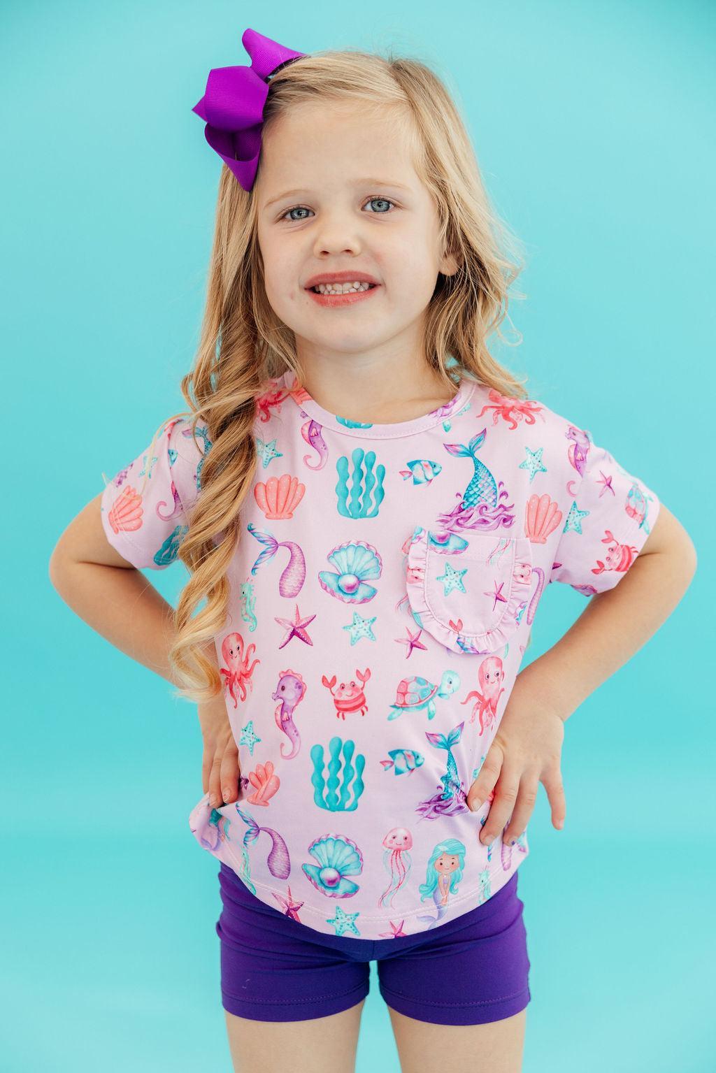 Under the Sea Ruffle Pocket Tee-Mila & Rose ®