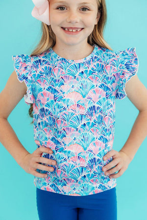 Seaside Shells S/S Ruffle Tee-Mila & Rose ®