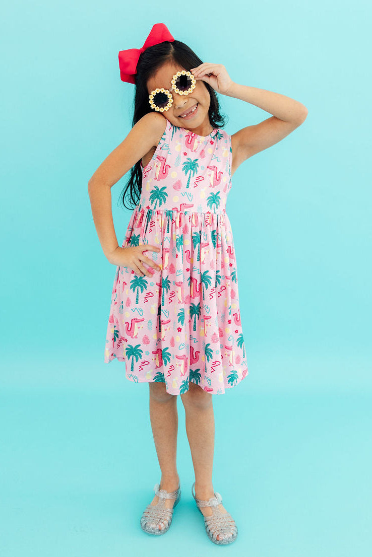 Girls' Pink Gator-ade Tank Twirl Dress Size: 4T Toddler By Mila & Rose Girls' Pink Gator-ade Tank Twirl Dress Size: 4T Toddler By Mila & Rose