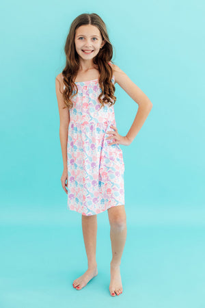 Mermaid Tails Ruffle Cross Back Dress-Mila & Rose ®