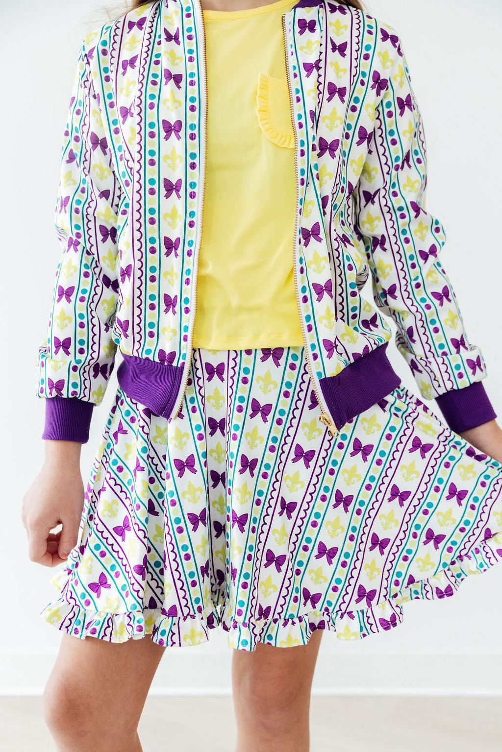 Mardi Gras Ruffle Twirl Skort-Mila & Rose ®