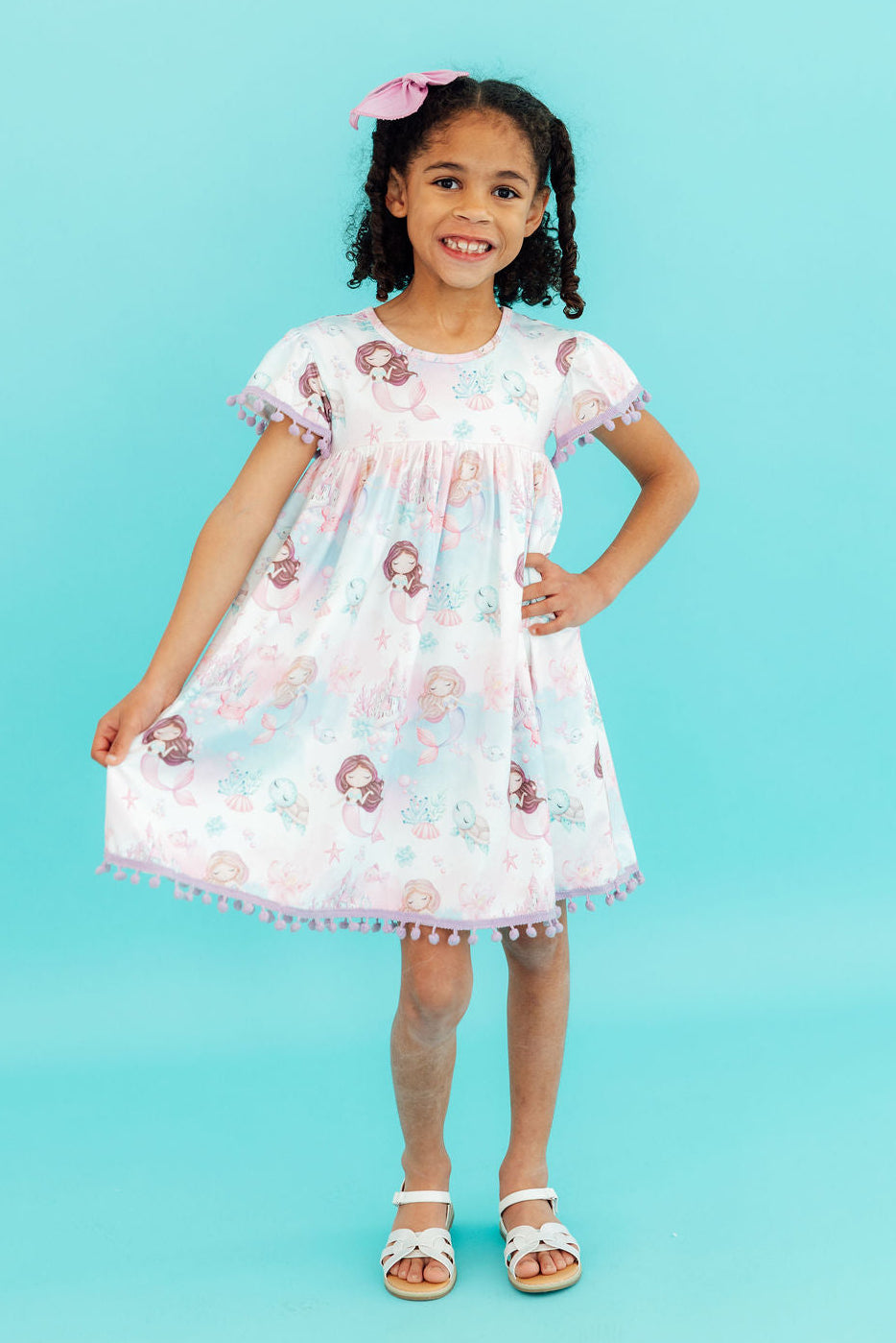 SALE Mermaid Fairytale Pom Pom Dress-Mila & Rose ®