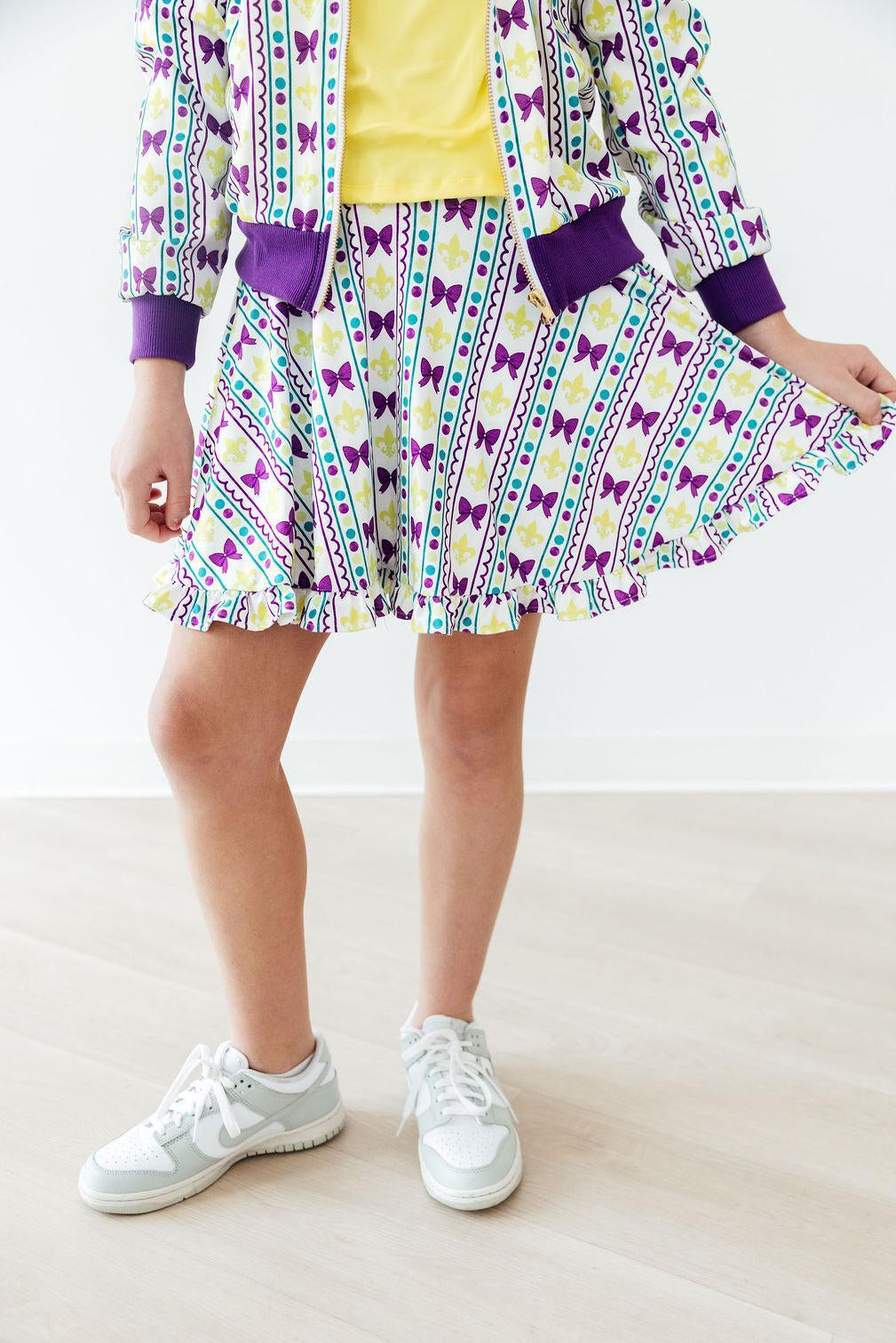 Mardi Gras Ruffle Twirl Skort-Mila & Rose ®