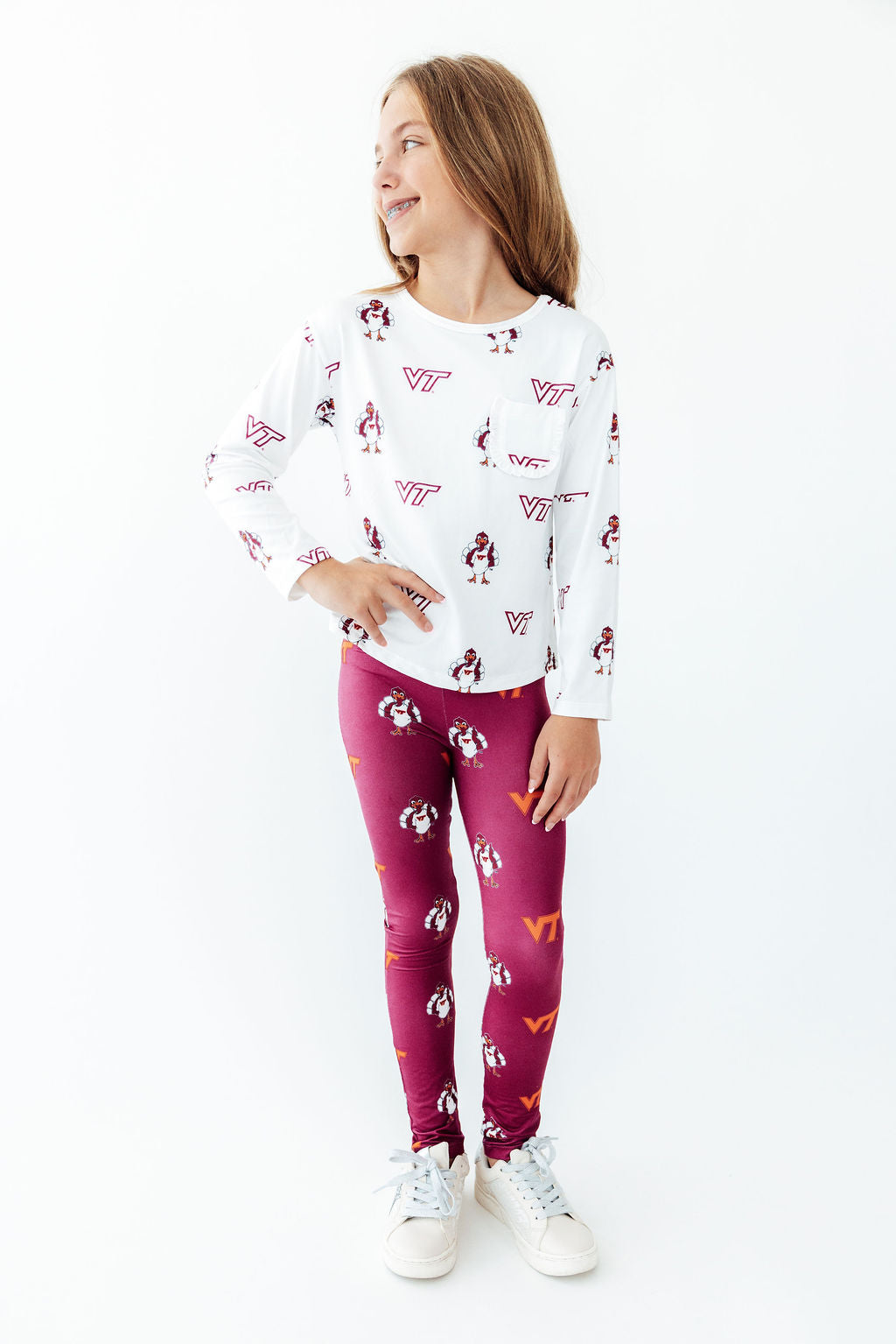 Virginia Tech Maroon Hokie Leggings