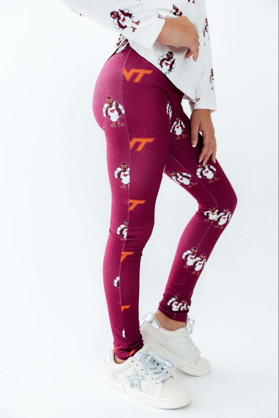 Virginia Tech Maroon Hokie Leggings
