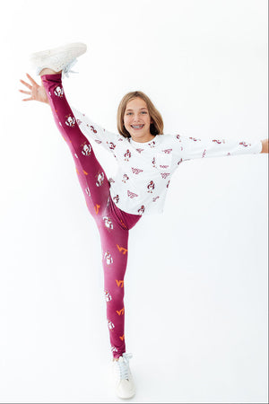 Virginia Tech Maroon Hokie Leggings