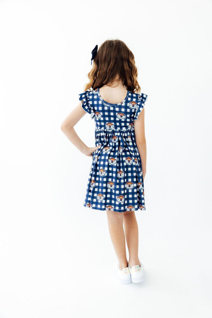 (R) Auburn Plaid Aubie Flutter Twirl Dress-Mila & Rose ®