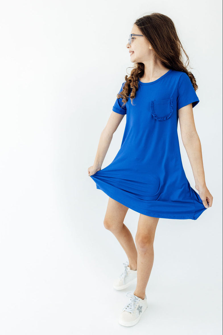 Royal Blue T-Shirt Dress-Mila & Rose ®
